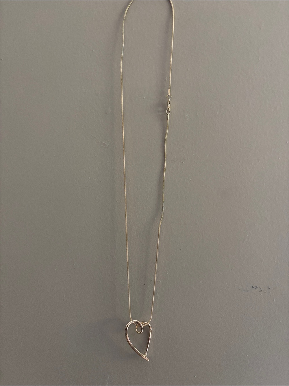 Gold Open Heart Pendant Necklace for Women